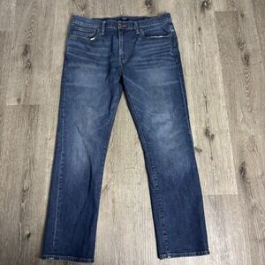 J Crew Flex Jeans Mens 34x29 Blue Denim Straight Fit Preppy Stretch AZ851